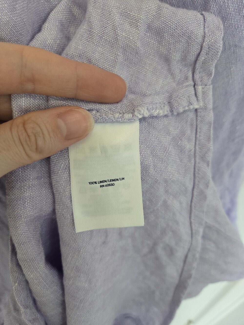 Lands' End 100% Linen Lavendar Midi Shift Dress Size M Coastal Lagenlook Minimal - Picture 5 of 6